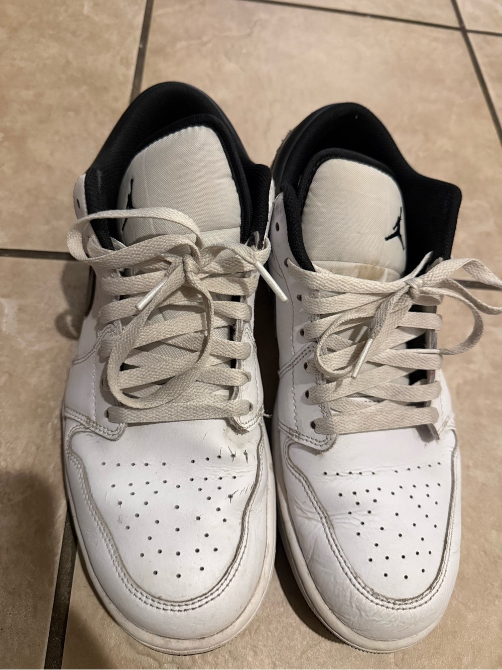 Jordan Men’s White and Black Athletic Sneakers